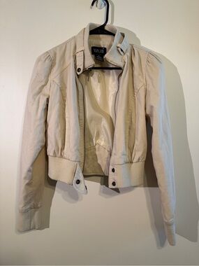 TAXI Women's Light Cream Bomber Jacket